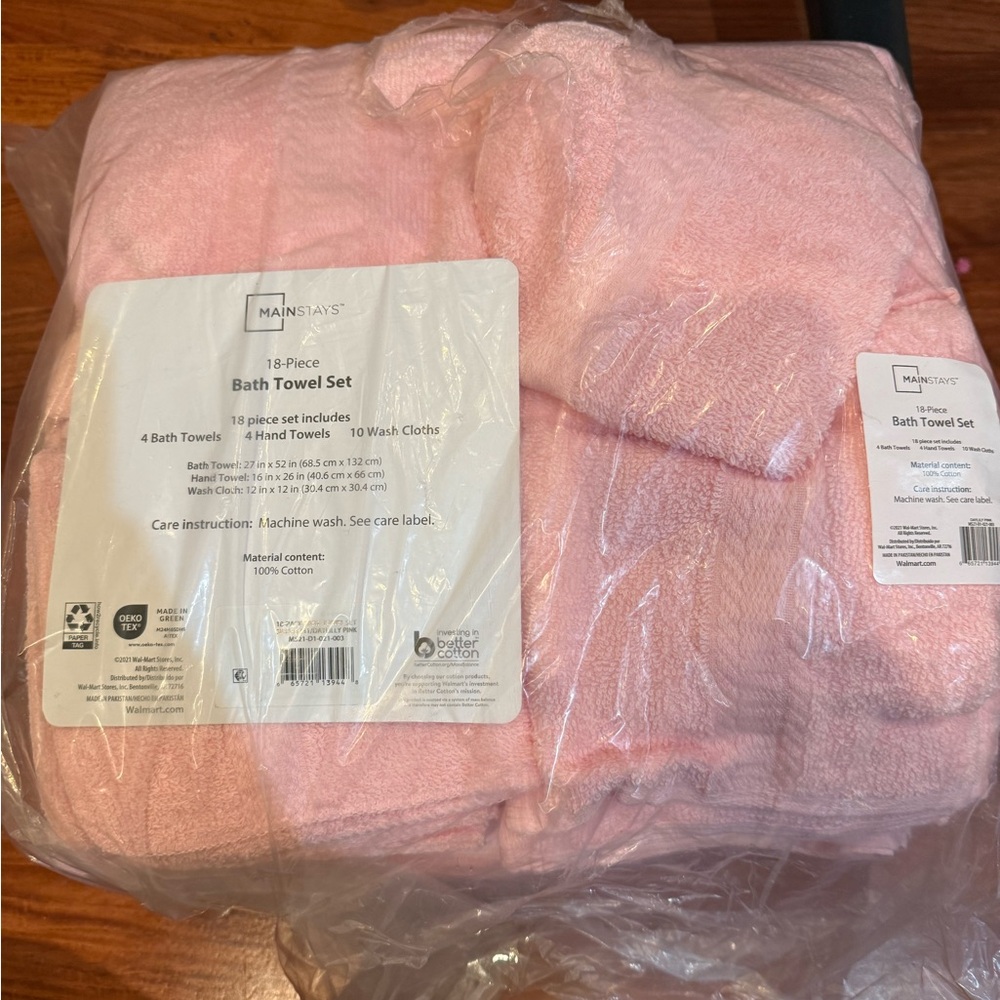 NWT! 18 Piece cotton bath towel set